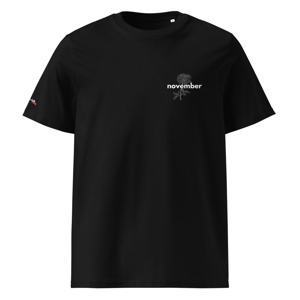 November "Chrysanthemum" Black T-shirt